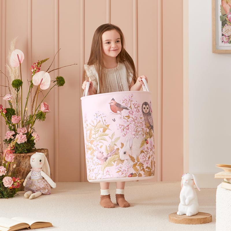 Fleur Harris Woodlands Pink Printed Basket