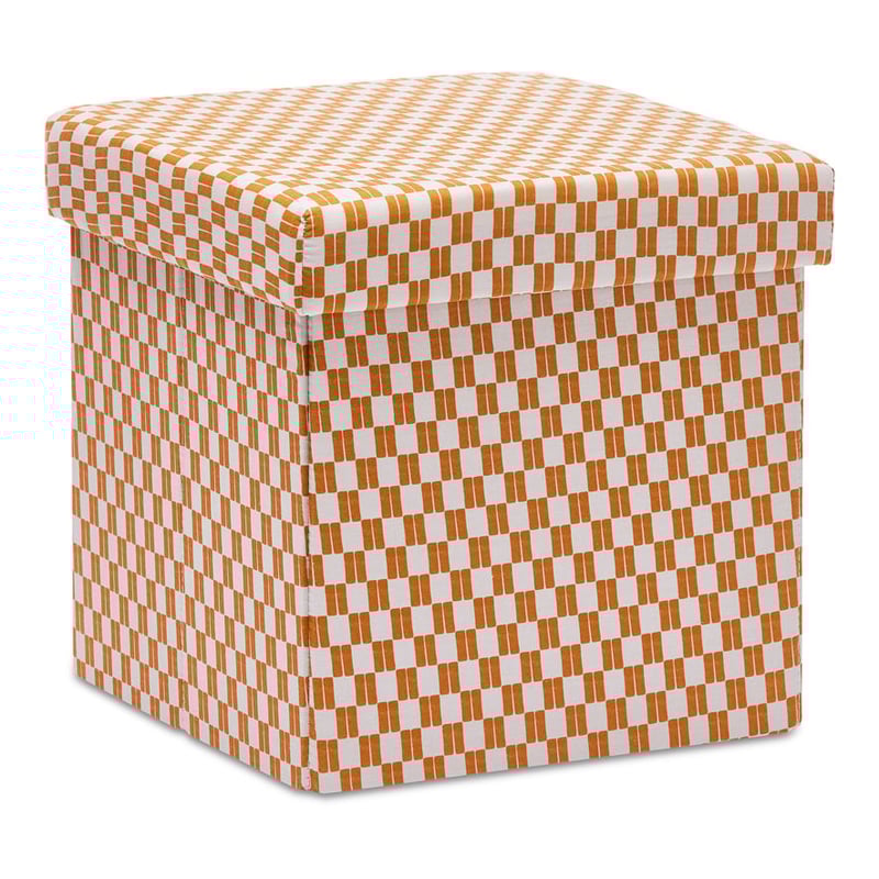 Caramel Check Printed Storage Box