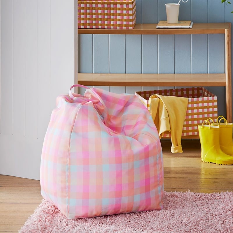 Gingham Rainbow Printed Bean Bag Cover