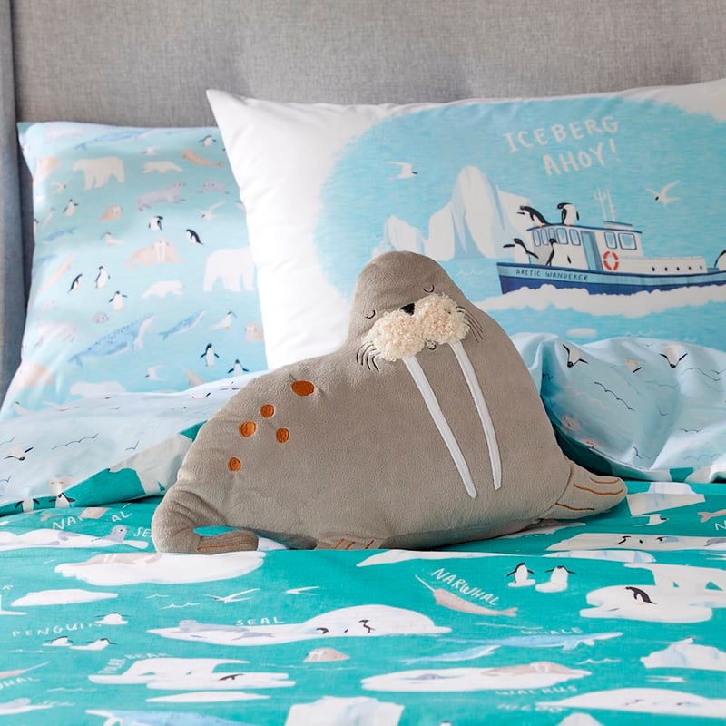 Wally Walrus Grey Cushion