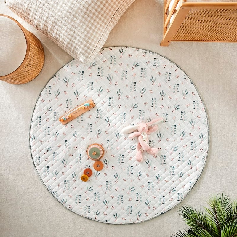 Native Leaves Jersey Quilted Play Mat