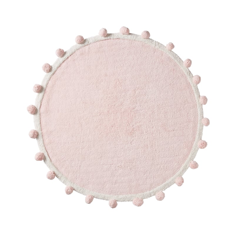 Decorative Pink Pom Pom Rug
