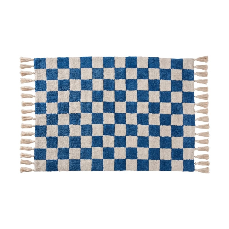 Blue Check Designer Rug