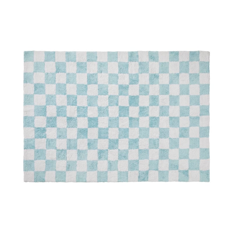 Decorative Blue Check Rug