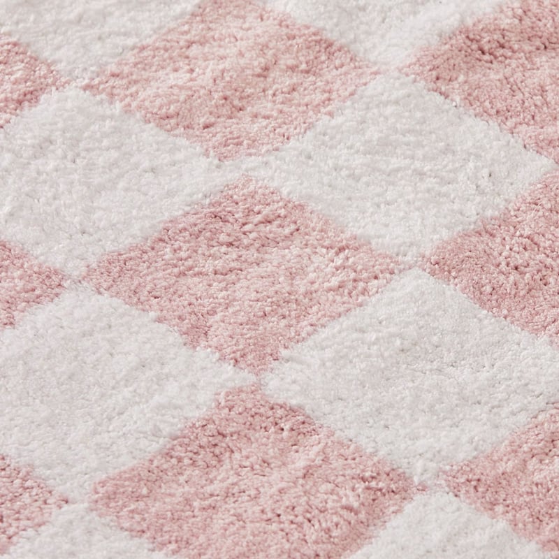 Decorative Pink Check Rug