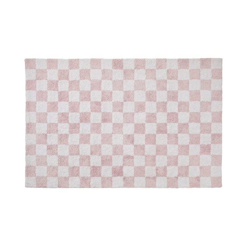 Decorative Pink Check Rug