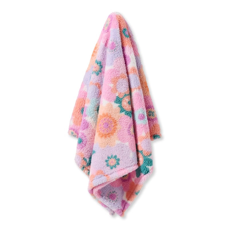 Sammy Poppy Floral Sherpa Throw