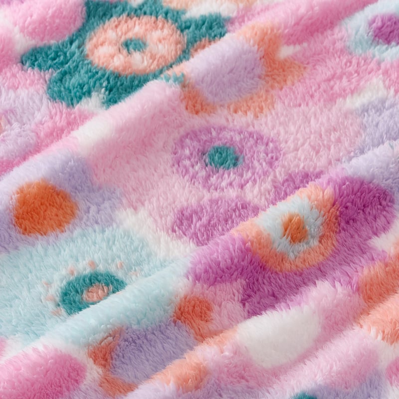 Sammy Poppy Floral Sherpa Throw