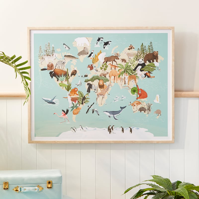 Around the World Blue Wall Art