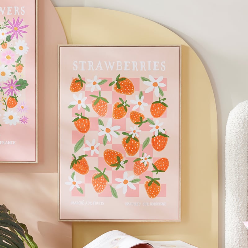 Strawberry Floral Wall Art