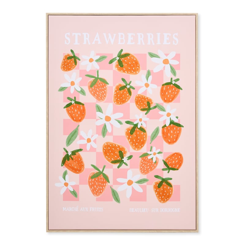 Strawberry Floral Wall Art