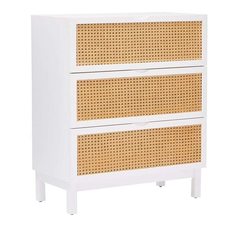 Arden White Rattan Chest of Drawers