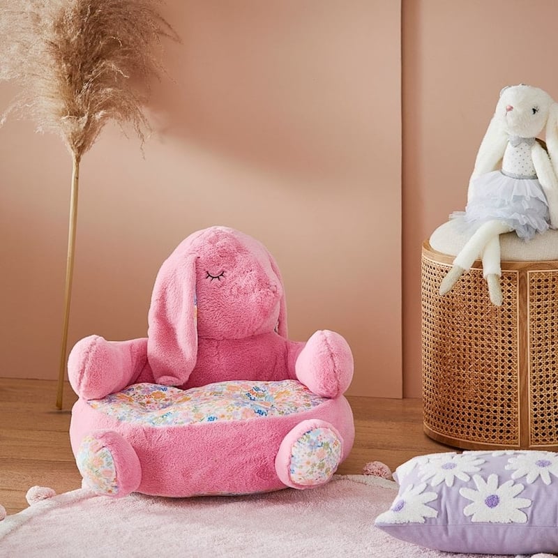 Animal Pink Floral Blossom Bunny Cuddle Chair