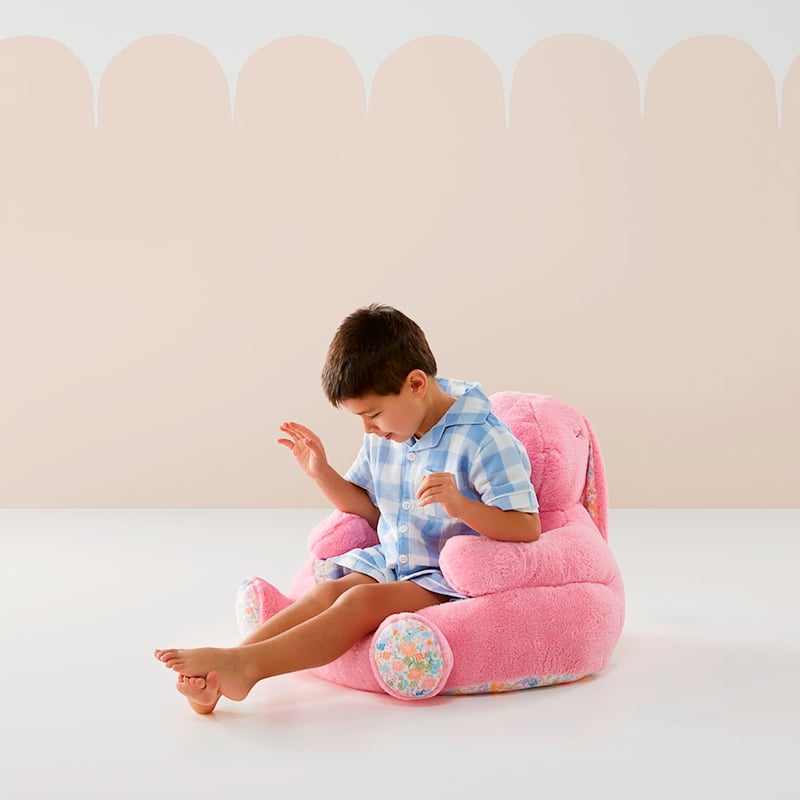 Animal Pink Floral Blossom Bunny Cuddle Chair