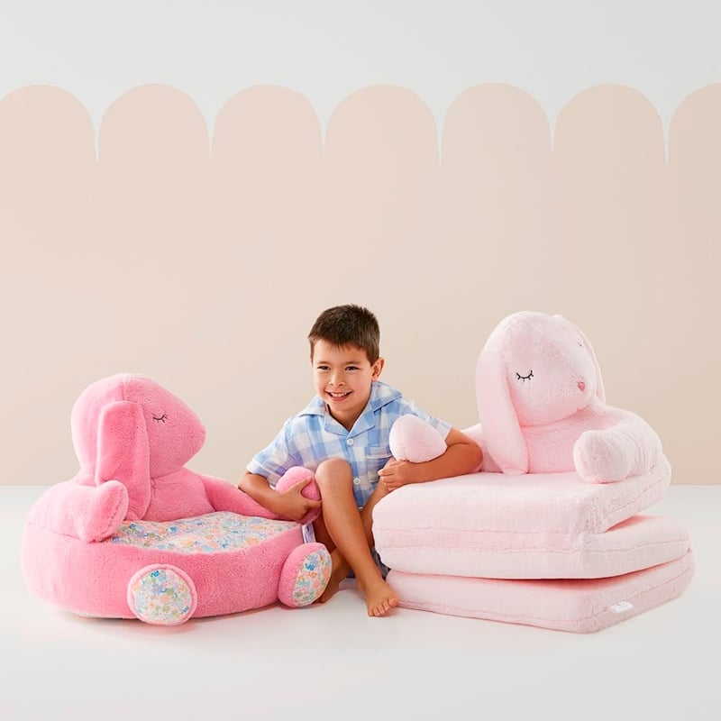 Animal Pink Floral Blossom Bunny Cuddle Chair