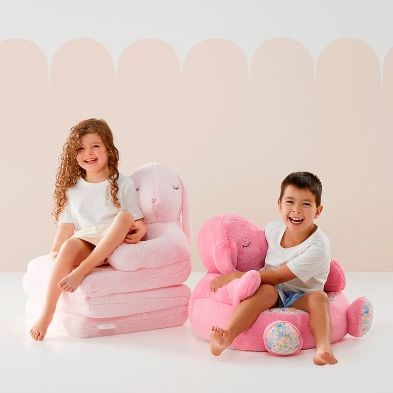 Animal Pink Floral Blossom Bunny Cuddle Chair