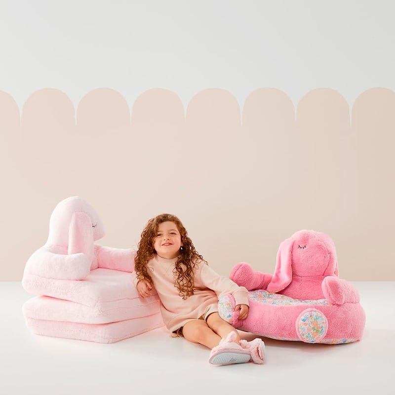 Animal Pink Floral Blossom Bunny Cuddle Chair