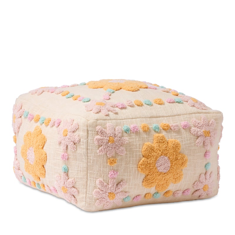 Floral Spot Decorative Pouf