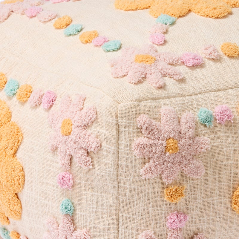 Floral Spot Decorative Pouf