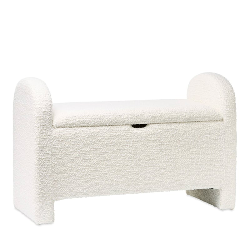 Brady White Boucle Blanket Box
