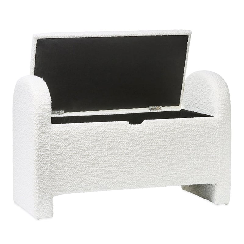 Brady White Boucle Blanket Box