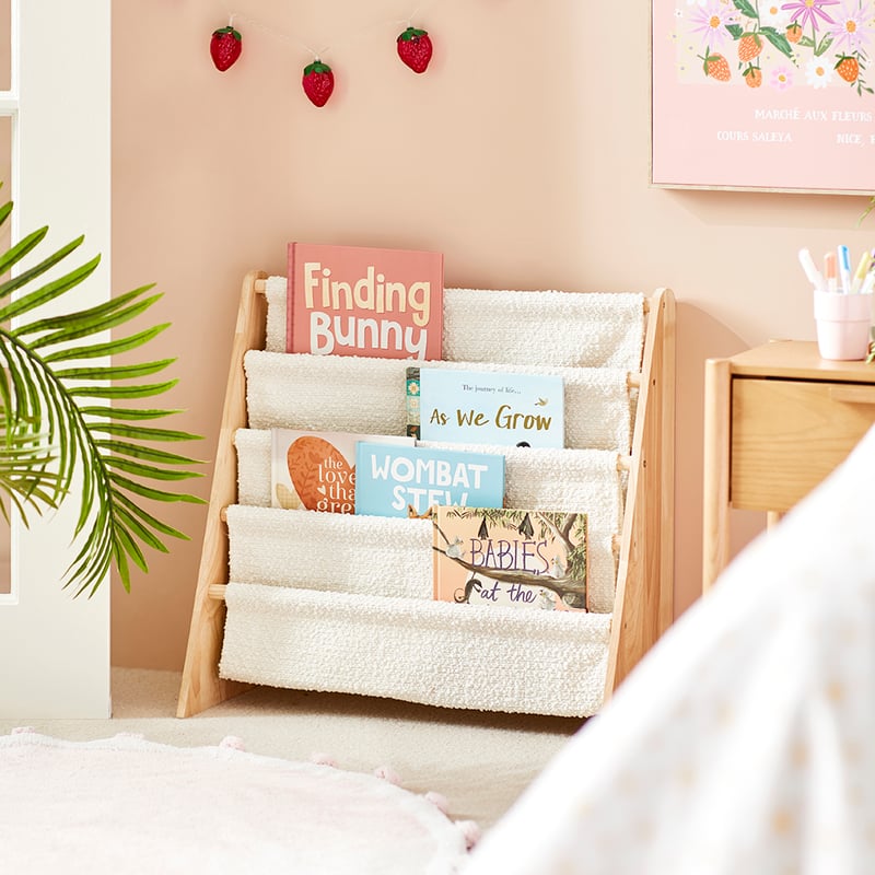 Brady White Boucle Bookshelf
