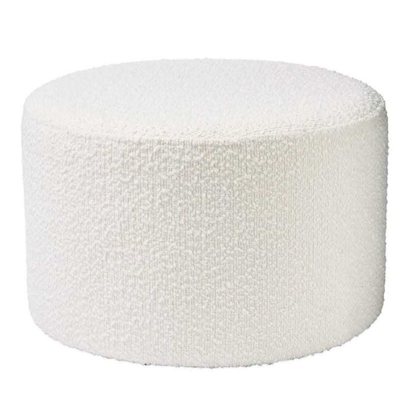 Brady White Boucle Ottoman