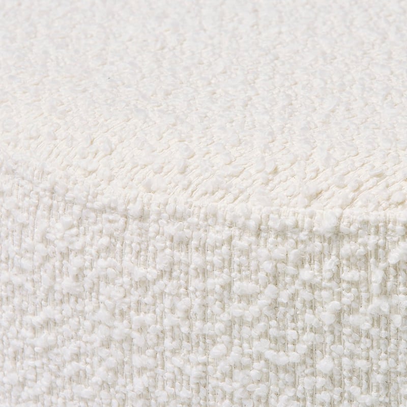 Brady White Boucle Ottoman