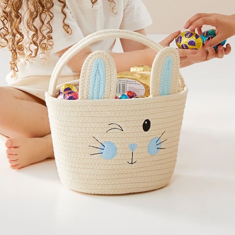 Designer Blue Bunny Decorative Basket