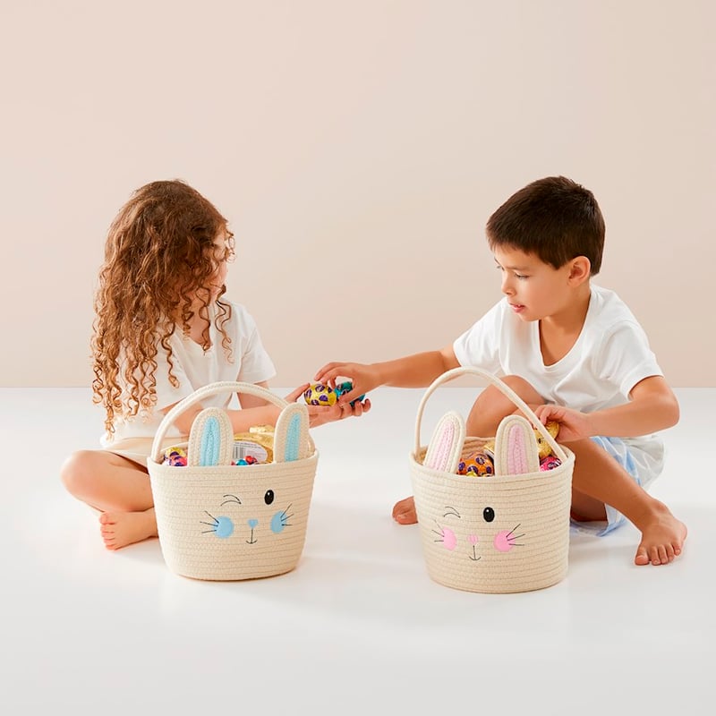 Designer Blue Bunny Decorative Basket