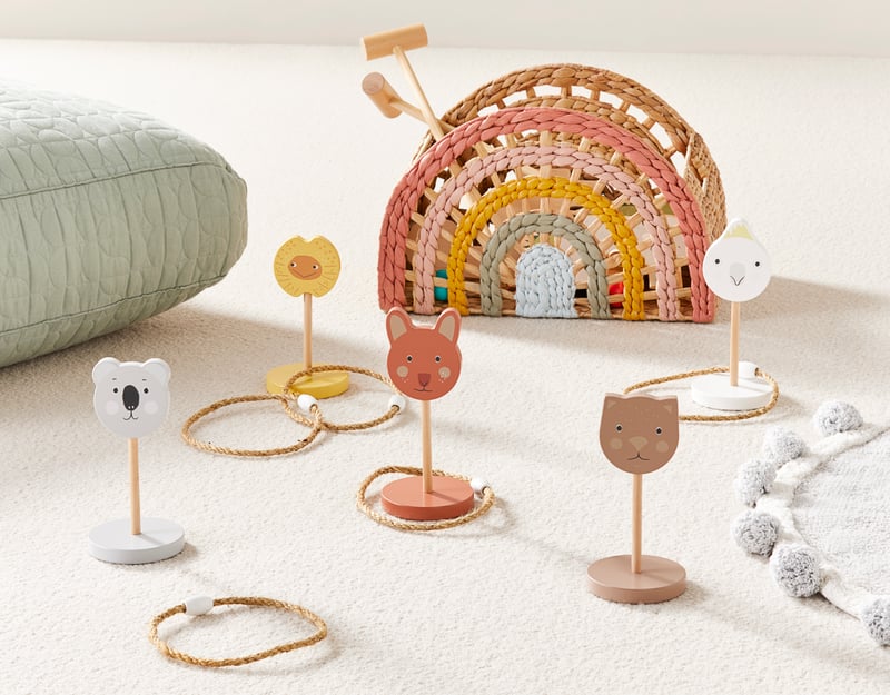 Timber Play Collection Aussie Animals Ring Toss Set