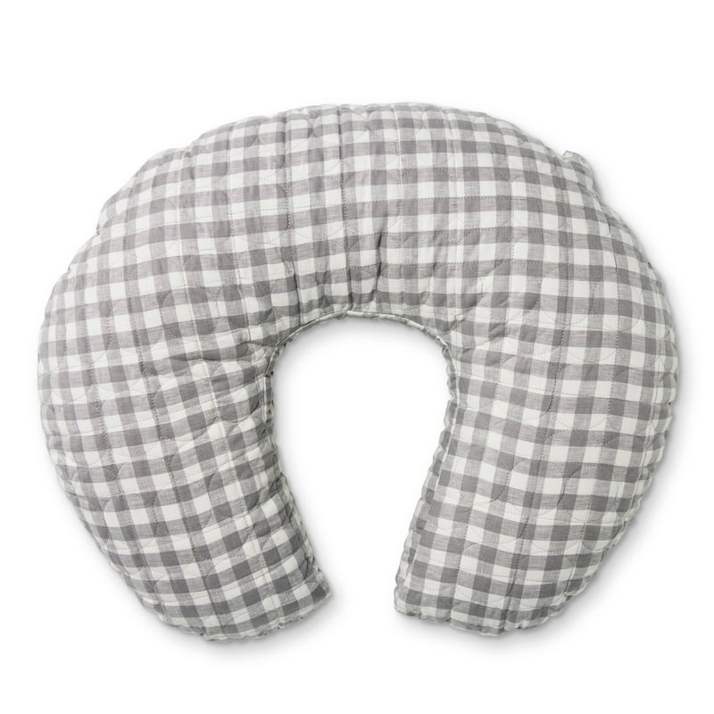 Vintage Washed Grey Marle Check Nursing Pillow