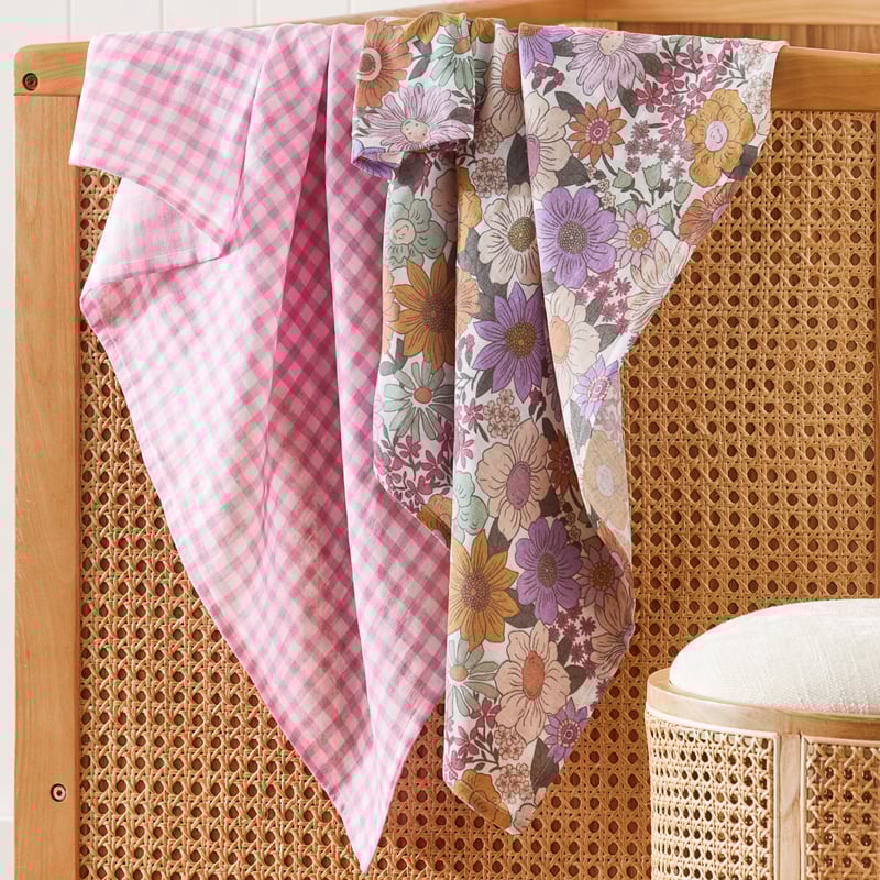 Farrah Floral Cotton Muslin Swaddle