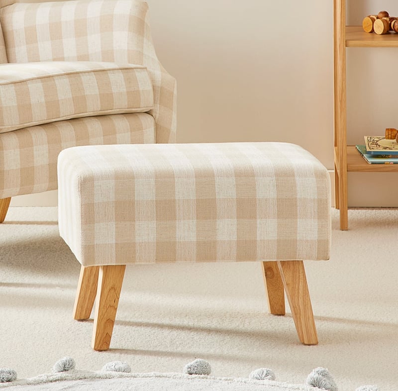 2 in 1 Gingham Foot Stool