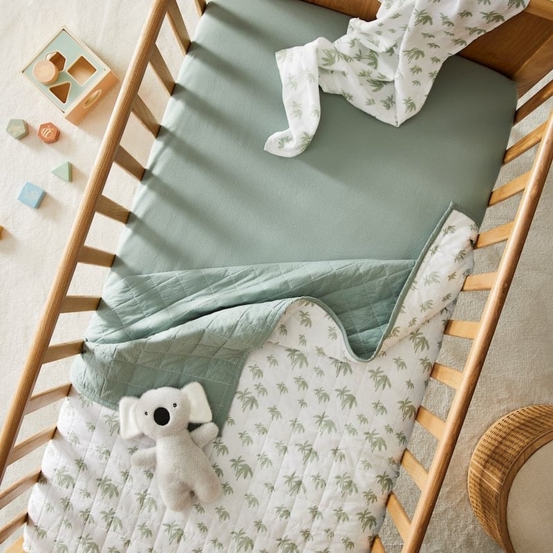 Stonewashed Cotton Baby Aqua Foam Fitted Sheets 2pk