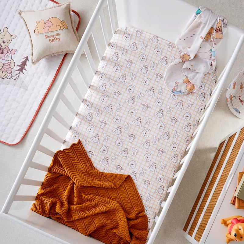 Winnie the Pooh Hello Hunny Natural Baby Fitted Sheet 2 Pack