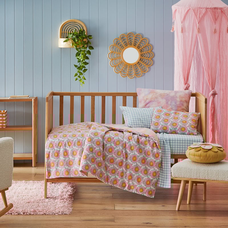 Sunflower Multi Stonewashed Cot Quilt Cover