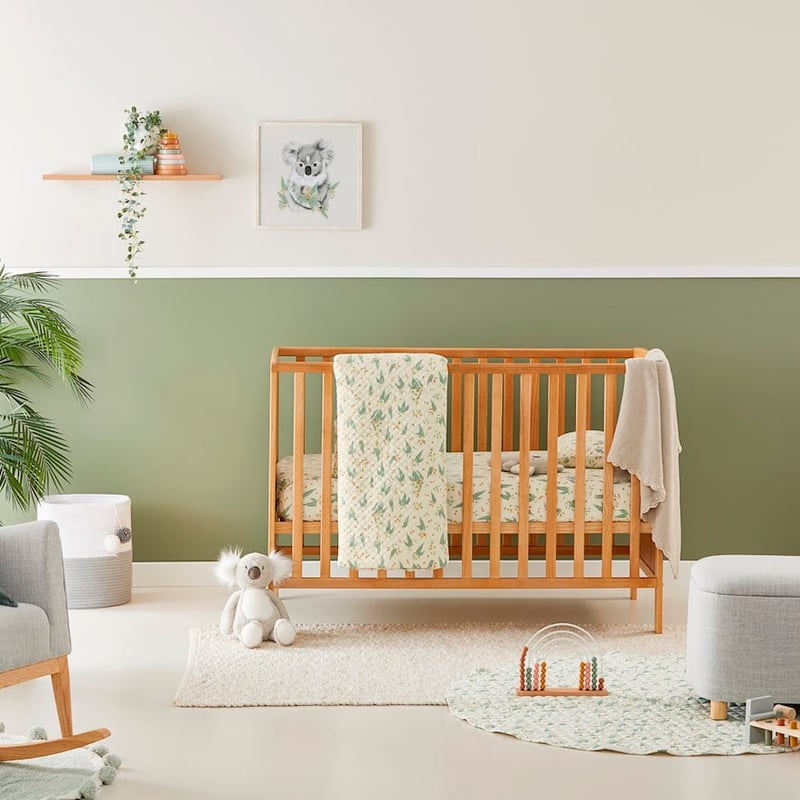 Gumnut Natural Jersey Quilted Cot Quilt Cover Set