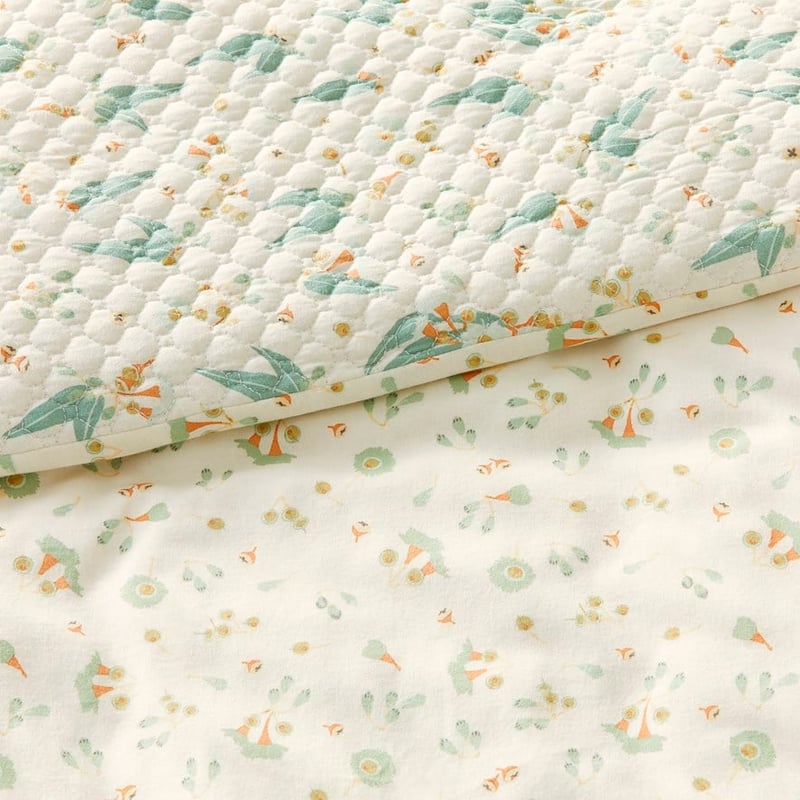 Gumnut Natural Jersey Quilted Cot Quilt Cover Set