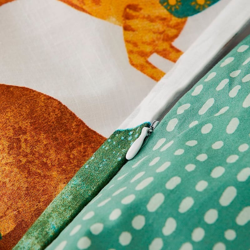 Dressed Up Dino White Cot Quilt Cover Set