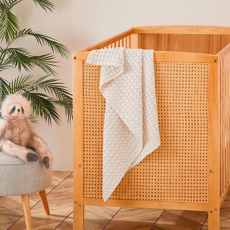 Bobbi Bamboo Cotton Waffle Natural Baby Blanket