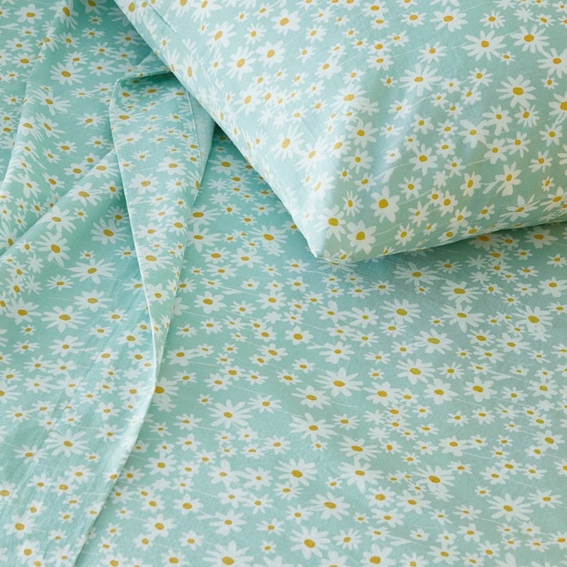 Wildflower Mint Cot Sheet Set