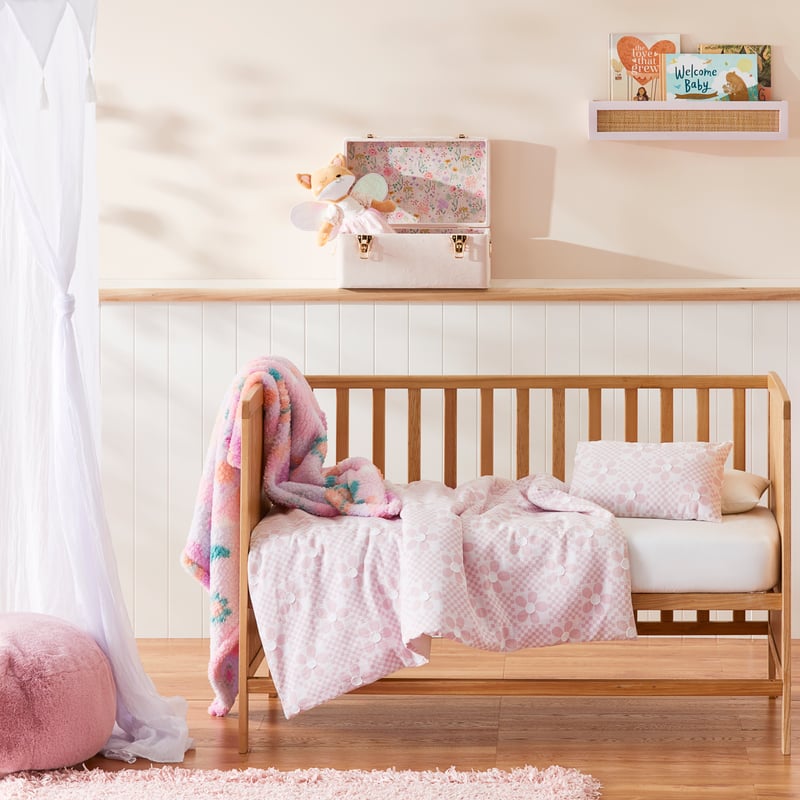 Gypsy Matelasse Pink Cot Quilt Cover Set
