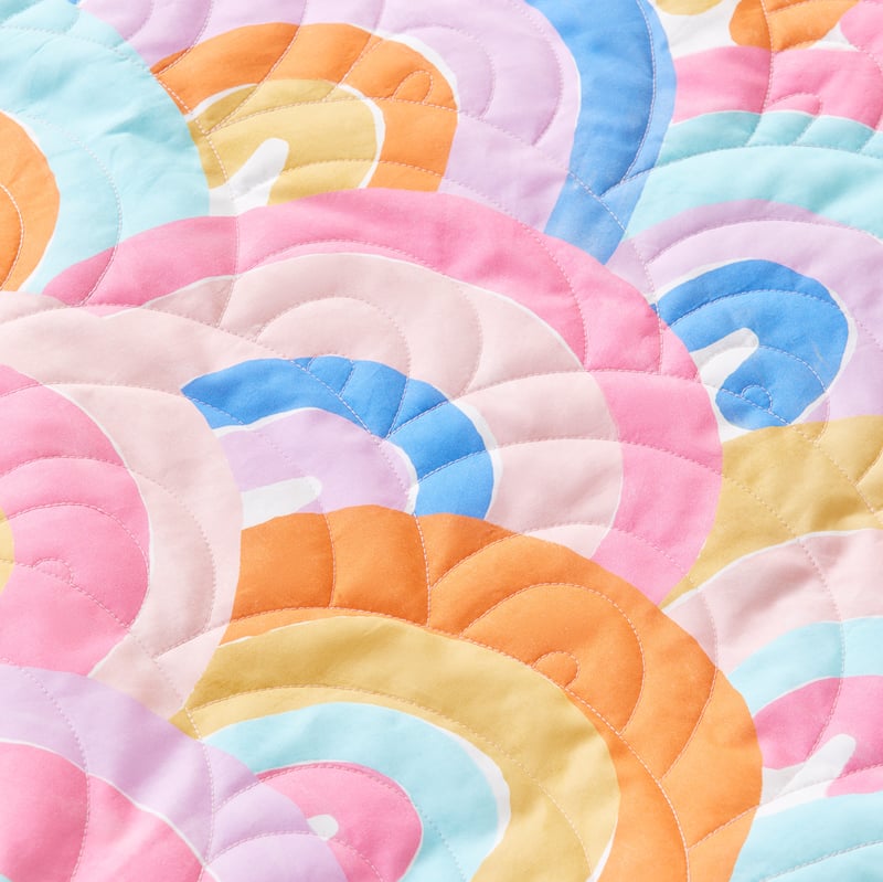 Rainbow Burst Multi Quilted Cot Quilt Cover Set