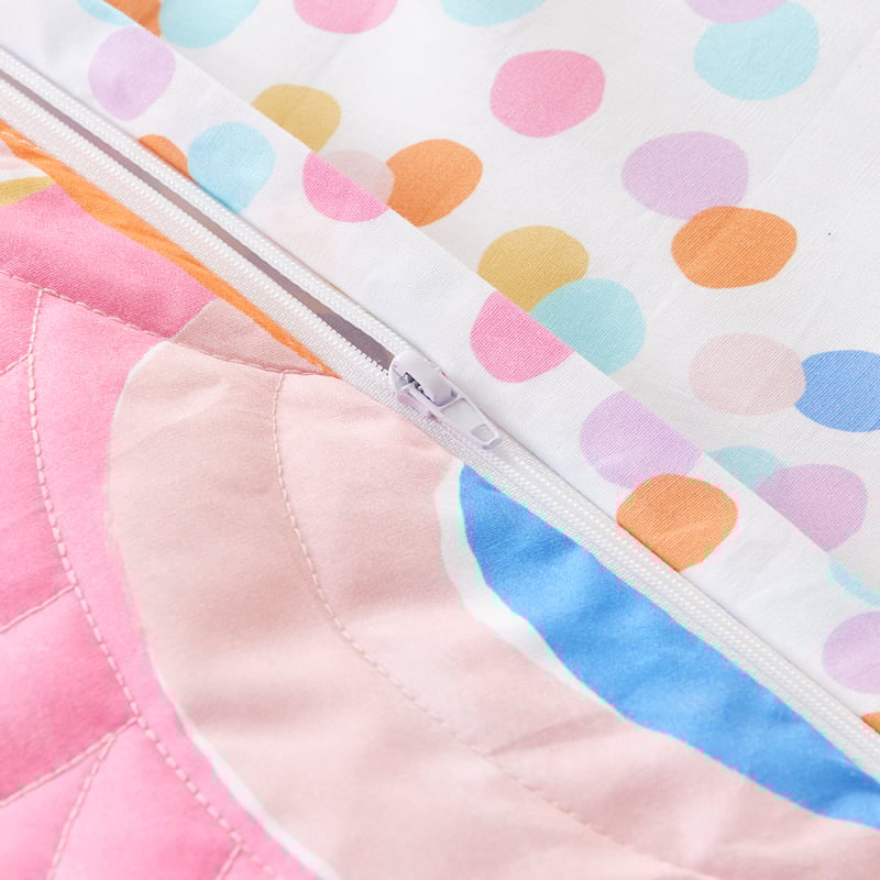 Rainbow Burst Multi Quilted Cot Quilt Cover Set