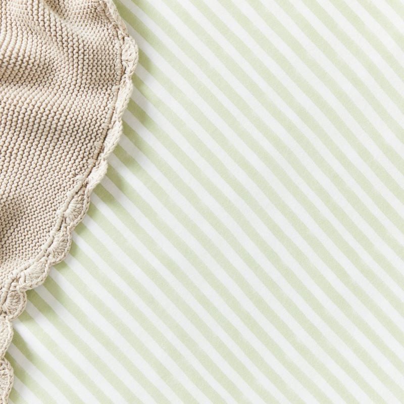 Sacha Stripe Fern Jersey Cot Fitted Sheet Pack of 2