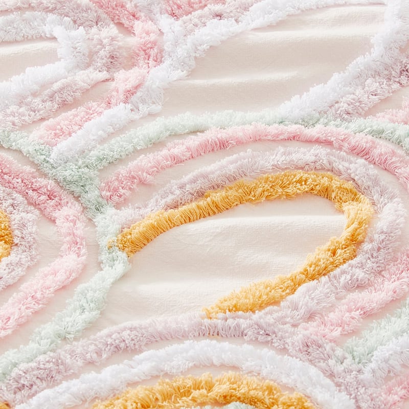 Rosie Rainbow Tufted Cot Quilt Cover Set