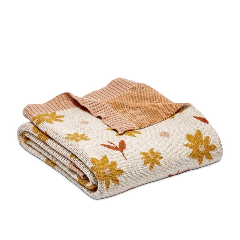 Floral Ochre Novelty Organic Cotton Novelty Baby Blanket