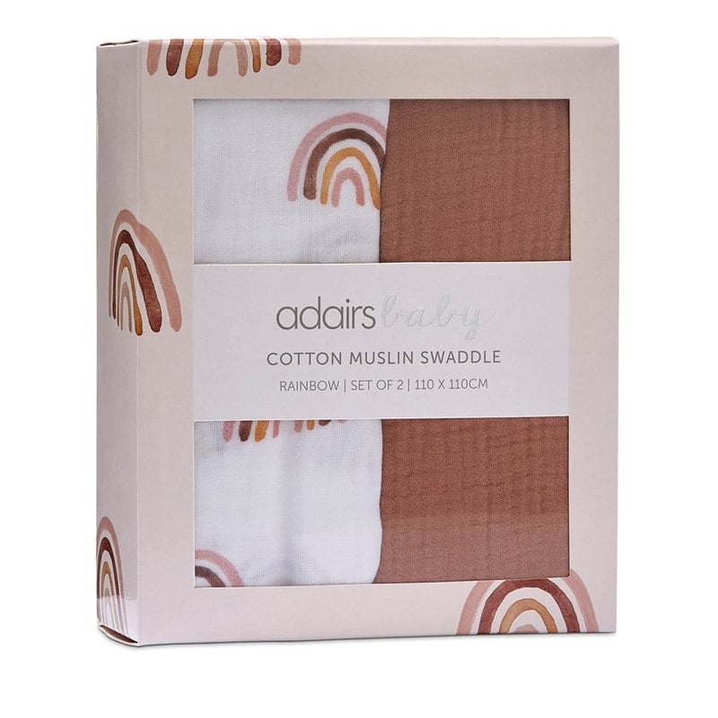 Cotton Muslin Earth Rainbow Swaddles Pack of 2