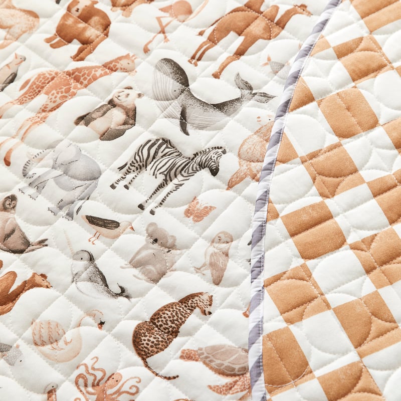 Encyclopedia Animals Jersey Quilted Play Mat